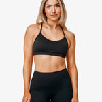 Essence Eda Sports Bra, Black, Front Side. 