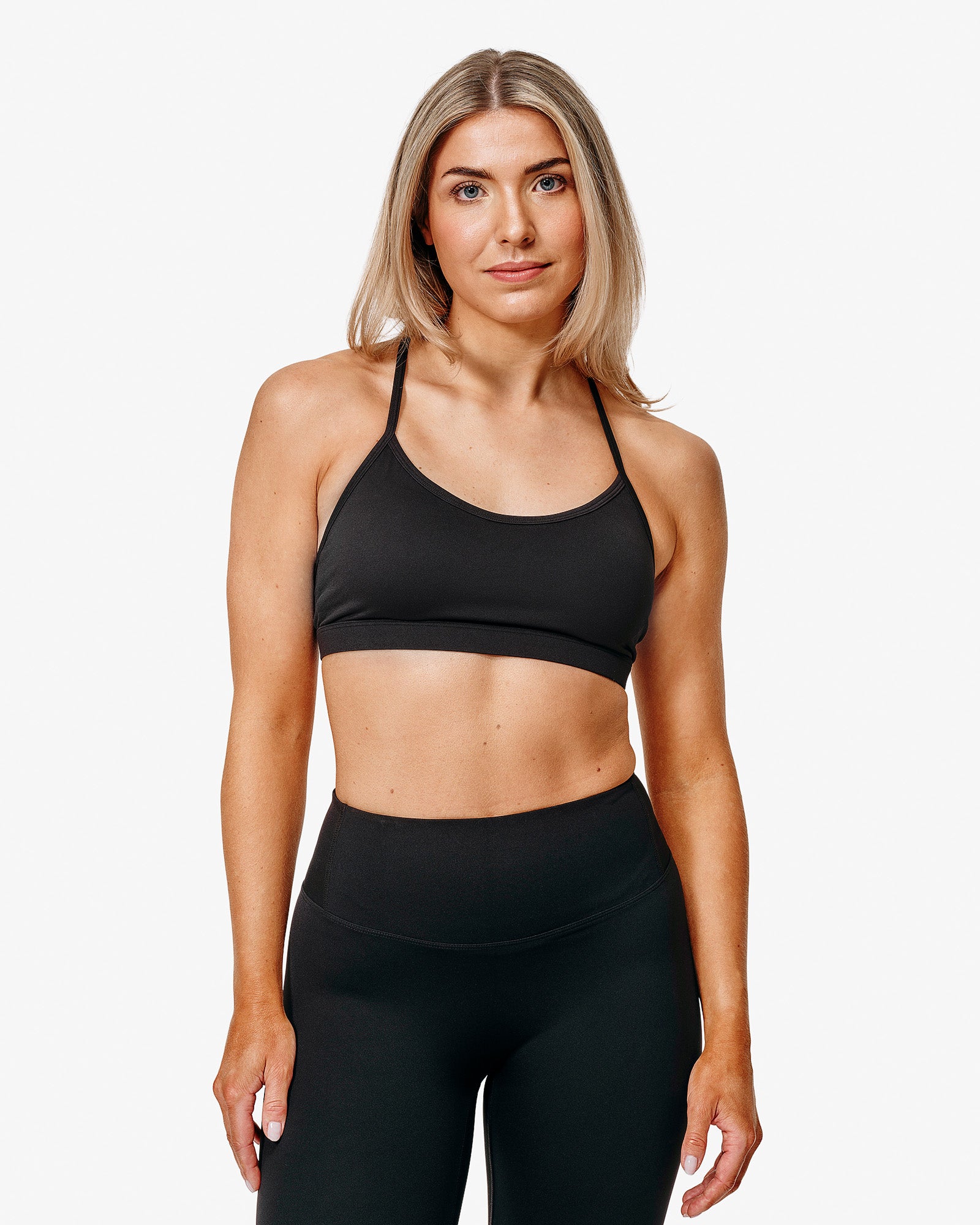 Essence Eda Sports Bra, Black, Front Side. 