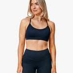 Essence Eda Sports Bra, Blue Front Side. 
