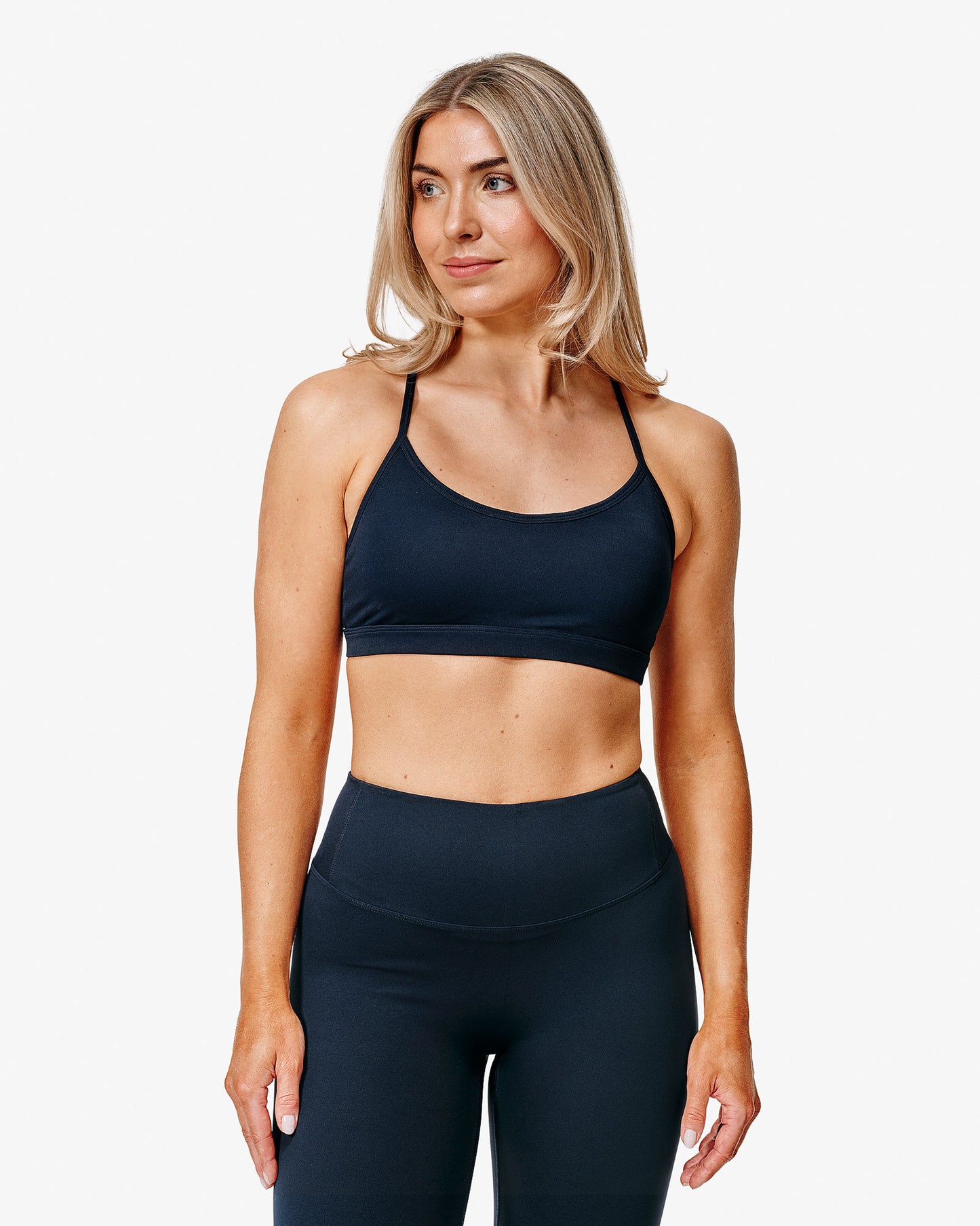 Essence Eda Sports Bra, Blue Front Side. 