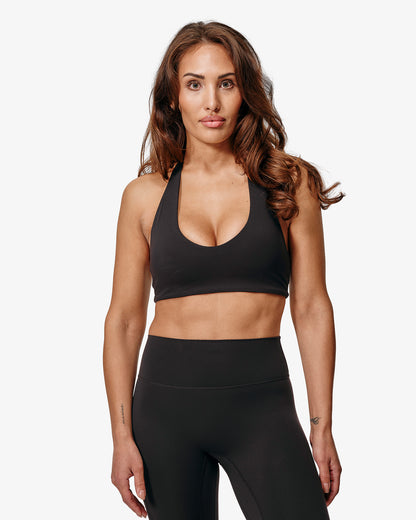 Essence Sia Sports Bra, Black, Front Side.