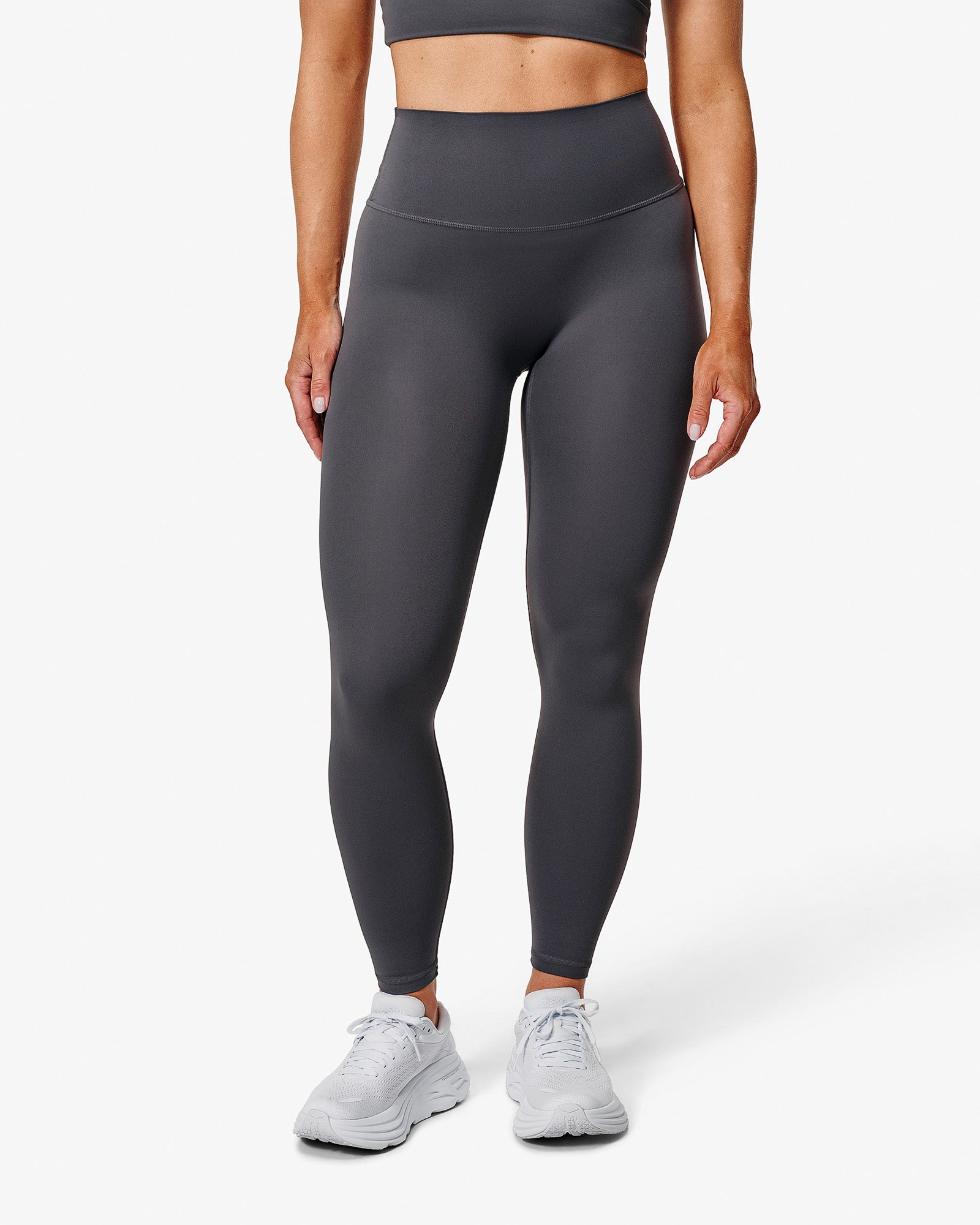 Hero Ace Leggings, Grey, Front Side. 