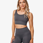 Hero Ace Sports Bra, Grey, From The Side.