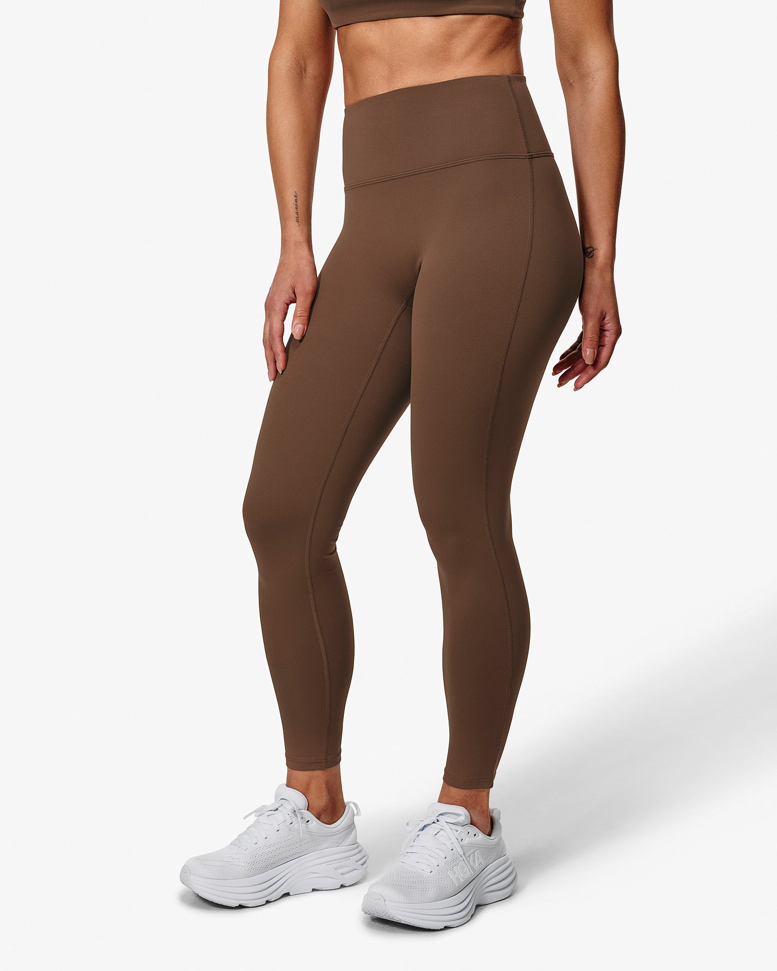 Essence Tess Leggings, Brown, From The Side.