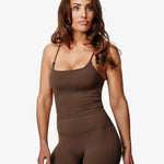 Lua Tank Top, Brown, From The Side.